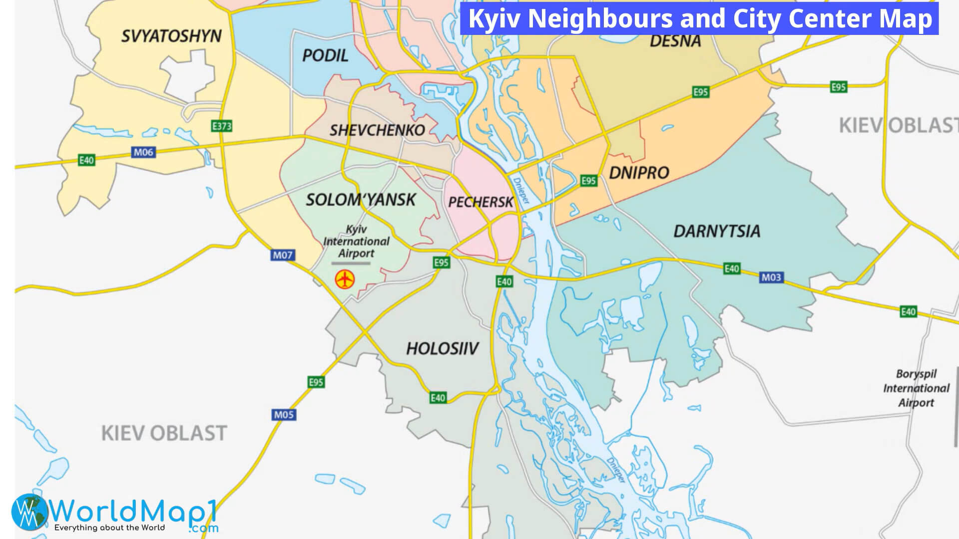 Carte du centre-ville de Kiev